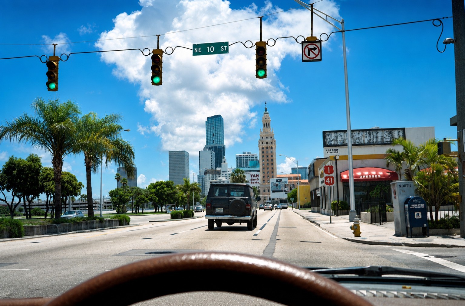 Driving through Miami